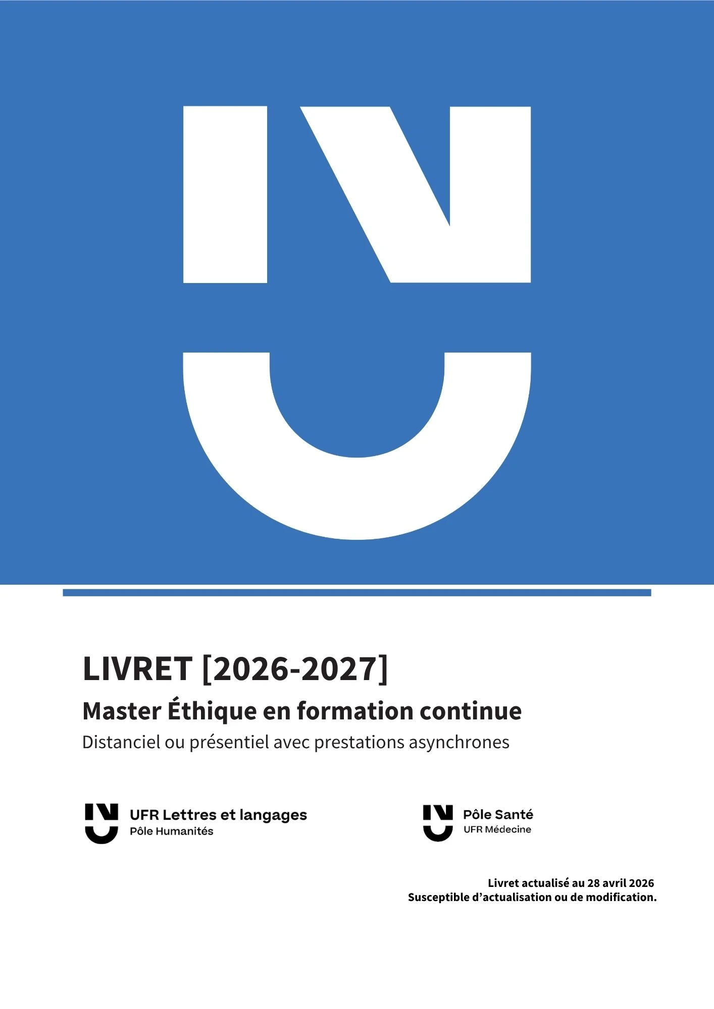 Livret stagiaire Master Ethique